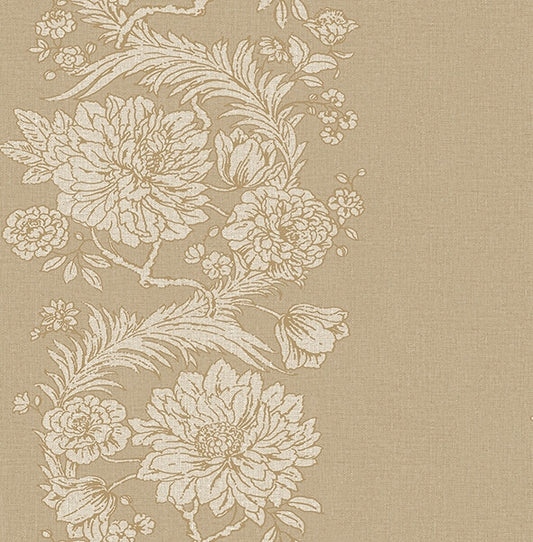 Gisela Neutral Floral Columns Wallpaper