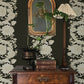 Gisela Black Floral Columns Wallpaper