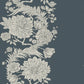 Gisela Blue Floral Columns Wallpaper