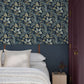 Geneva Dark Blue Peacock Paradise Wallpaper