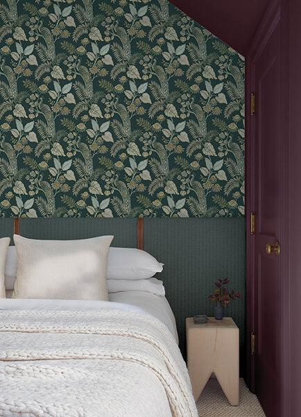 Geneva Sea Green Peacock Paradise Wallpaper