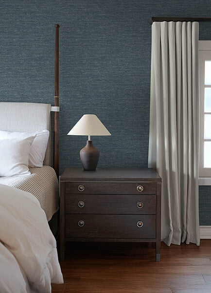 Roderick Dark Blue Textured Wallpaper