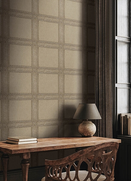 Moorland Chestnut Wood Panel Wallpaper