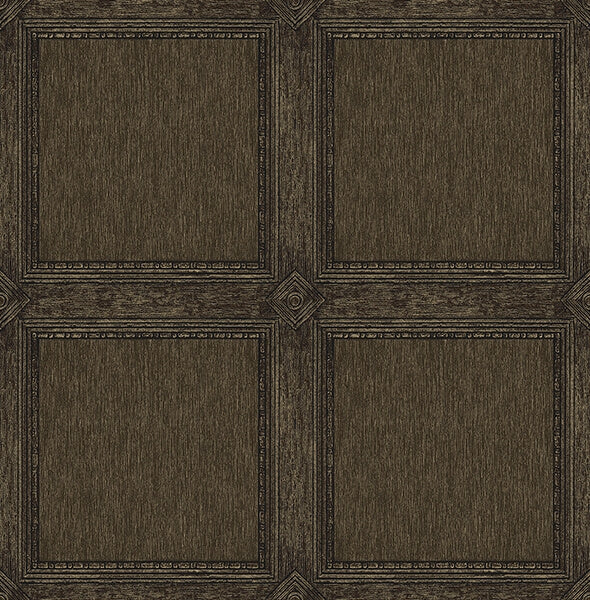 Moorland Dark Brown Wood Panel Wallpaper