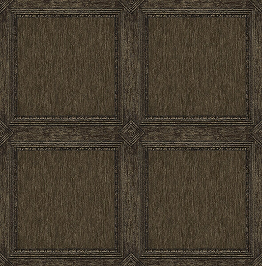 Moorland Dark Brown Wood Panel Wallpaper