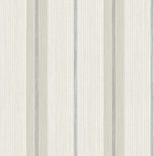 Ames Grey Linen Stripe Wallpaper