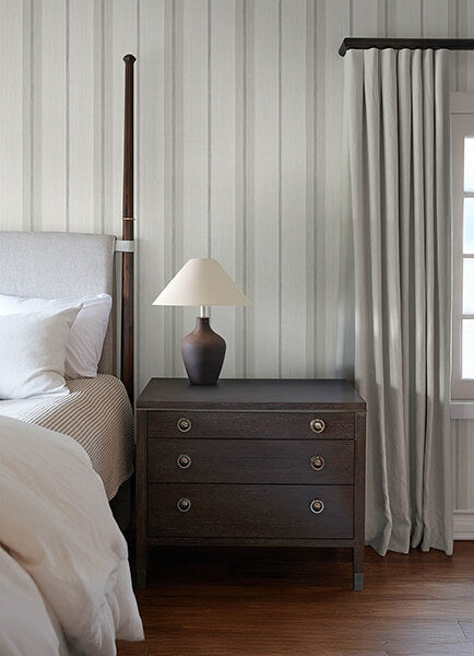 Ames Grey Linen Stripe Wallpaper