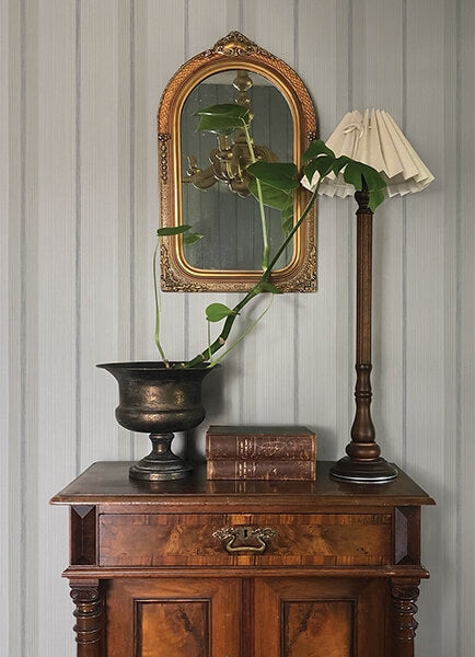 Ames Grey Linen Stripe Wallpaper