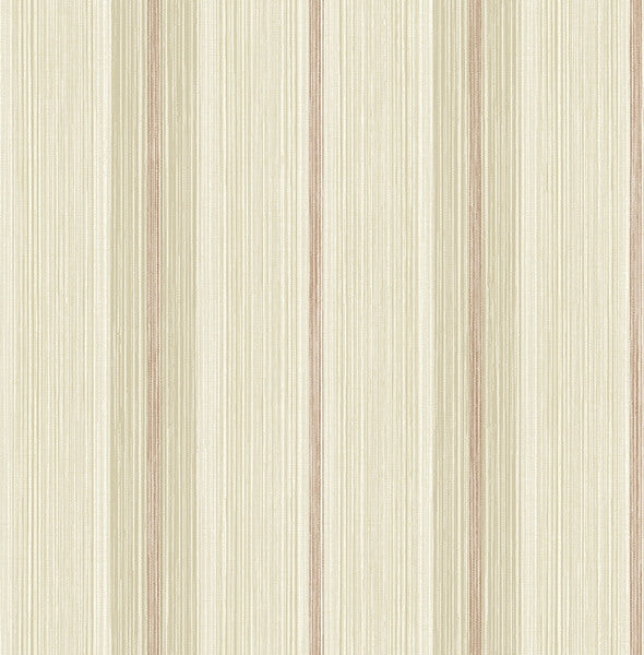 Ames Red Linen Stripe Wallpaper