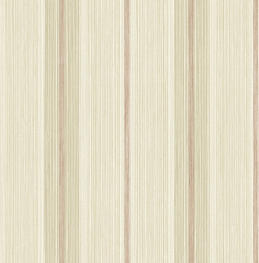 Ames Red Linen Stripe Wallpaper