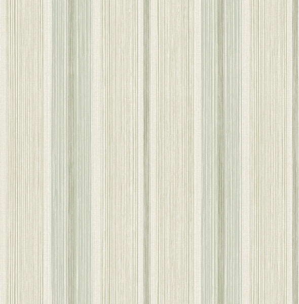 Ames Seafoam Linen Stripe Wallpaper