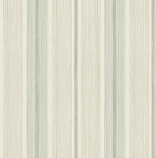 Ames Seafoam Linen Stripe Wallpaper