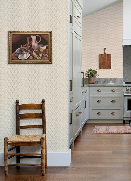 Tillie Blush Diamond Floral Wallpaper
