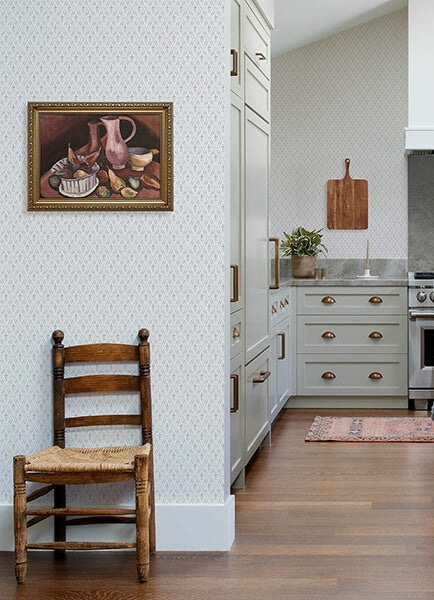 Tillie Blue Diamond Floral Wallpaper