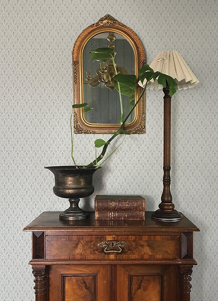 Tillie Blue Diamond Floral Wallpaper