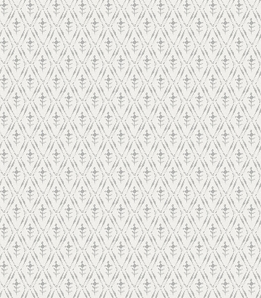 Tillie Grey Diamond Floral Wallpaper