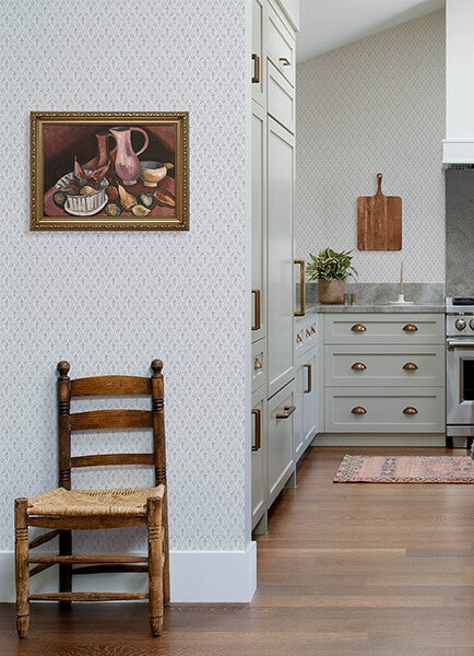 Tillie Grey Diamond Floral Wallpaper