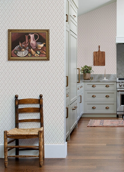 Tillie Taupe Diamond Floral Wallpaper