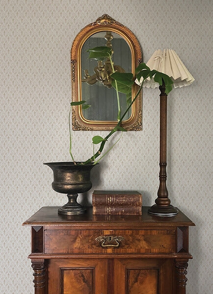 Tillie Taupe Diamond Floral Wallpaper