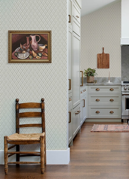 Tillie Sage Diamond Floral Wallpaper