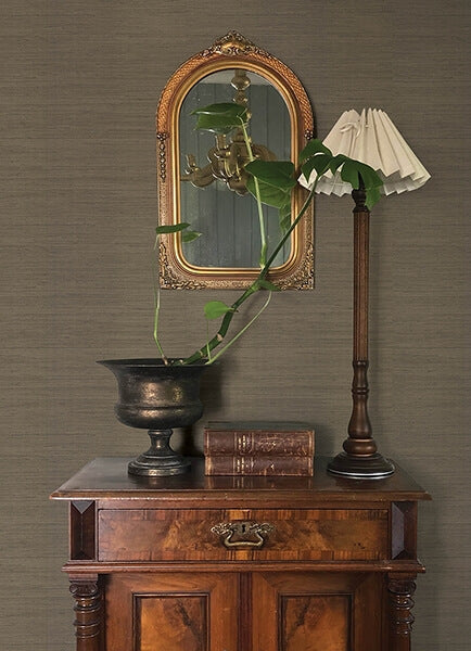 Mycroft Sterling Grasscloth Wallpaper
