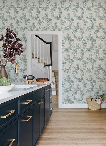 Sainsbury Light Blue Forest Wallpaper