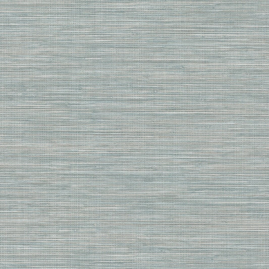 Winn Aqua Faux Grasscloth Wallpaper
