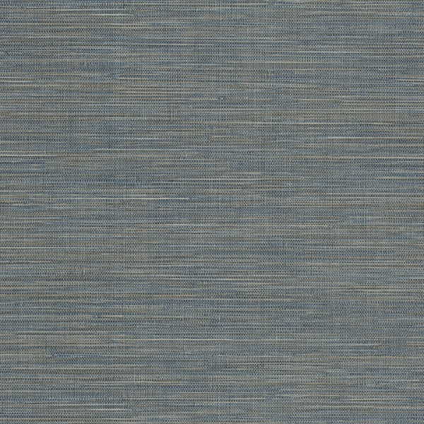 Winn Sapphire Faux Grasscloth Wallpaper