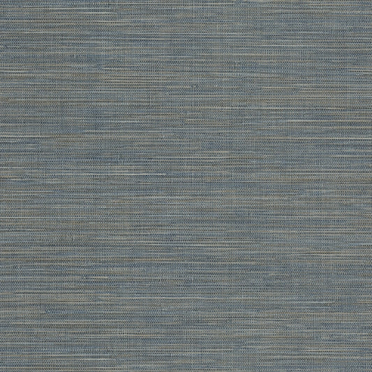 Winn Sapphire Faux Grasscloth Wallpaper