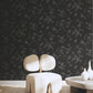 Myles Black Leaves Wallpaper