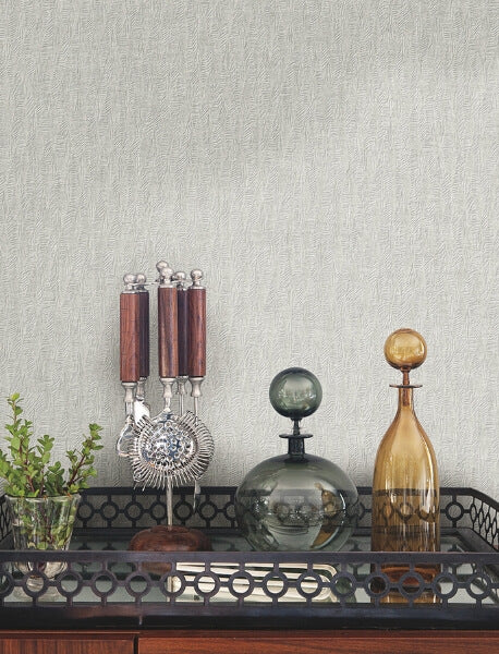 Bryson Sterling Feathered Texture Wallpaper