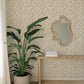 Cipher Chestnut Geometric Faux Grasscloth Wallpaper