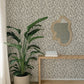 Cipher Black Geometric Faux Grasscloth Wallpaper