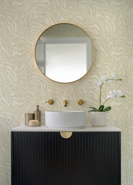 Massar Gold Modern Marbled Wallpaper