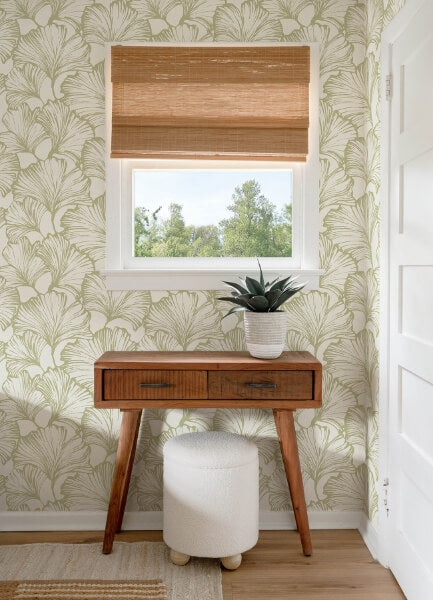 Kyoto Moss Ginkgo Leaf Wallpaper