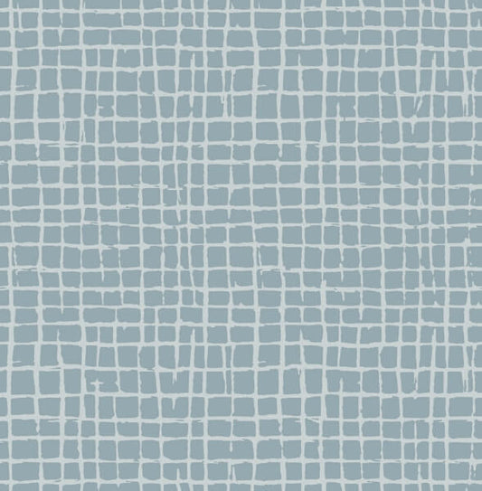 Albin Sky Blue Gridline Wallpaper