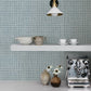 Albin Sky Blue Gridline Wallpaper