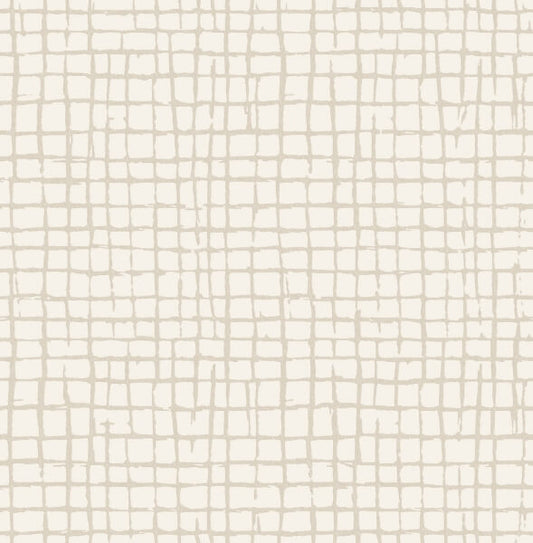 Albin Beige Gridline Wallpaper