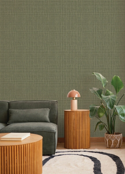 Albin Moss Gridline Wallpaper