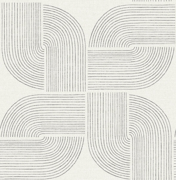 Savoye Black Spiral Arches Wallpaper
