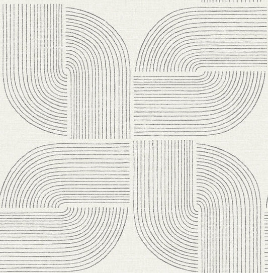 Savoye Black Spiral Arches Wallpaper