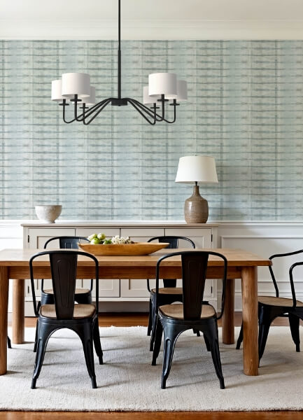Modulus Denim Geometric Stripe Wallpaper