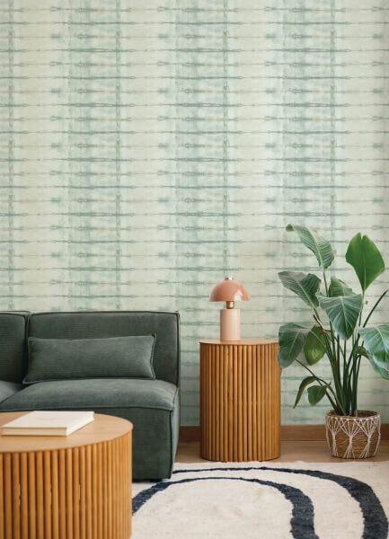 Modulus Seafoam Geometric Stripe Wallpaper