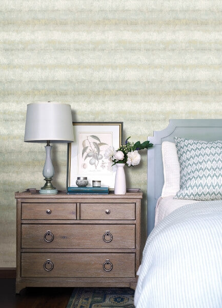 Morningtide Seafoam Textured Stripe Wallpaper