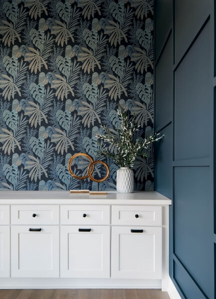 Alocasia Blue Tropical Foliage Wallpaper