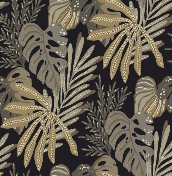 Alocasia Neutral Tropical Foliage Wallpaper
