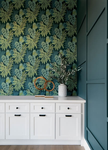 Alocasia Green Tropical Foliage Wallpaper