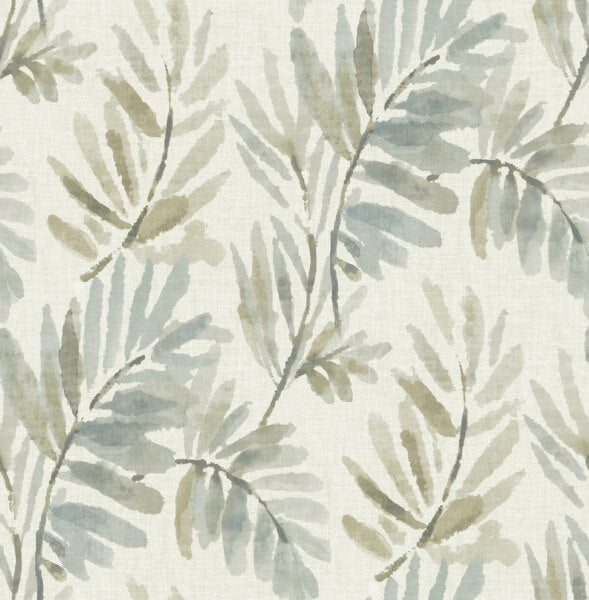 Serenade Aqua Ferns Wallpaper
