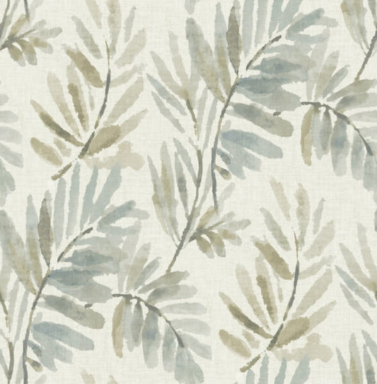 Serenade Aqua Ferns Wallpaper