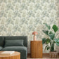 Serenade Aqua Ferns Wallpaper